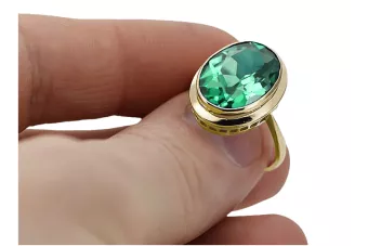 Ring Emerald 14K Yellow gold Vintage style vrc285y